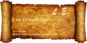 Lax Erzsébet névjegykártya