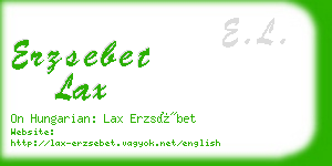 erzsebet lax business card